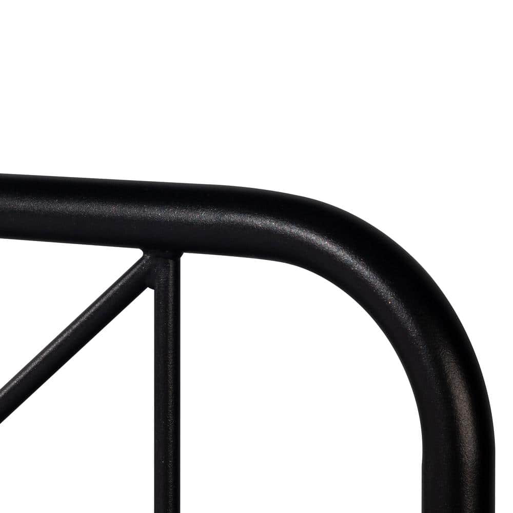 King Black Metal Frame Bed with Double X Design