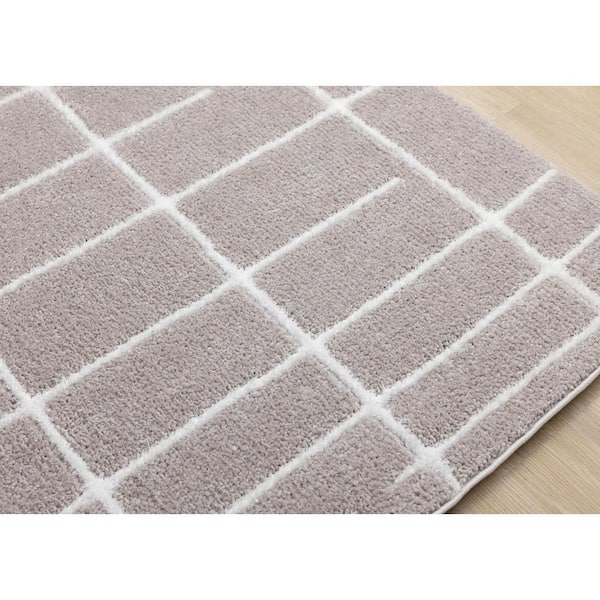 Tortuga Collections 5 ft. x 8 ft. Grey Stripes, Tonal/Solid Indoor Area Rug