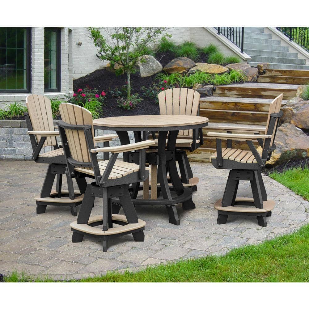 Adirondack Series Black 5 Piece Poly Resin Round Counter Height Outdoor Dining Set price history on PriceWatchPro