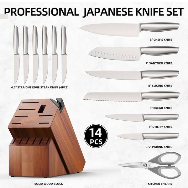 Numhew 14-Piece High Carbon Stainless Steel Japanese Knife Set