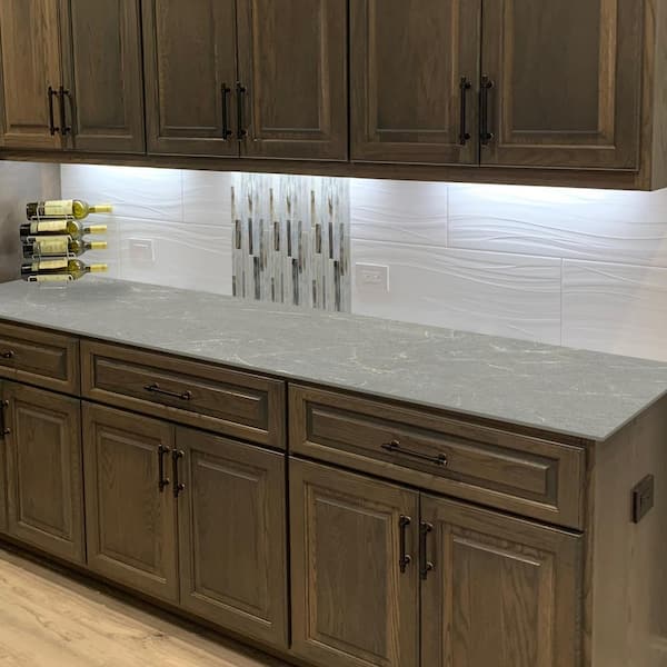 8 ft. L x 25 in. D Engineered Composite Countertop in Soapstone Mist with Satin Finish
