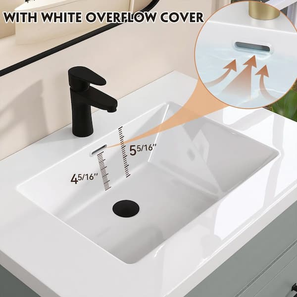 Zeafive 30 in. W x 22 in. D Solid Surface Vanity Top in Pure White