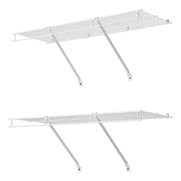 Wire Shelf Kit, 3 ft., Set of 2, Wall Mounted Wire Shelves, Heavy-Duty Carbon Steel Hanging Shelf, Floating Shelves
