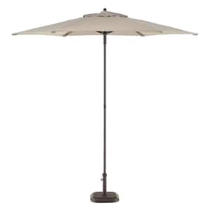 7.5 ft. Steel Market Outdoor Patio Umbrella in Riverbed Taupe