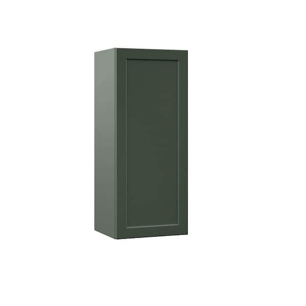 Hampton Bay Designer Series Melvern 15 in. W 12 in. D 36 in. H Assembled Shaker Wall Kitchen Cabinet in Forest