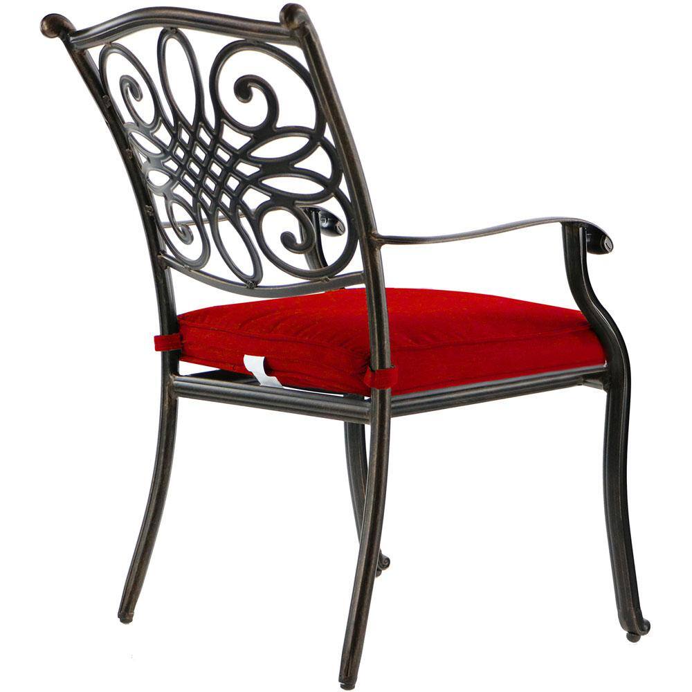 Hanover 60-Inch Cast-Top Red 7-Piece Dining Set