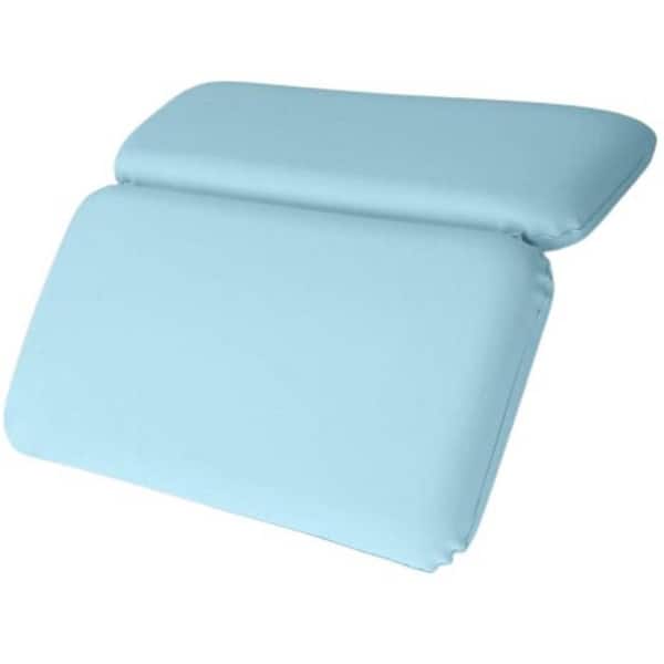 Adrinfly Bath Pillow for Neck Head and Back Support, Strong Suction Waterproof Headrest for Curved or Straight Tubs in Spa Blue