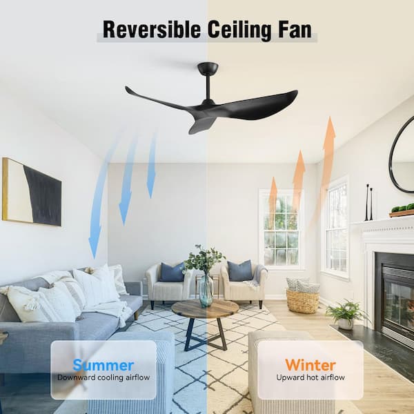 FEKZO 38 in. Indoor Black Downrod Mount Standard Ceiling Fan for