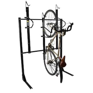 Black 3-Bike Vertical Floor Stand Garage Bike Rack