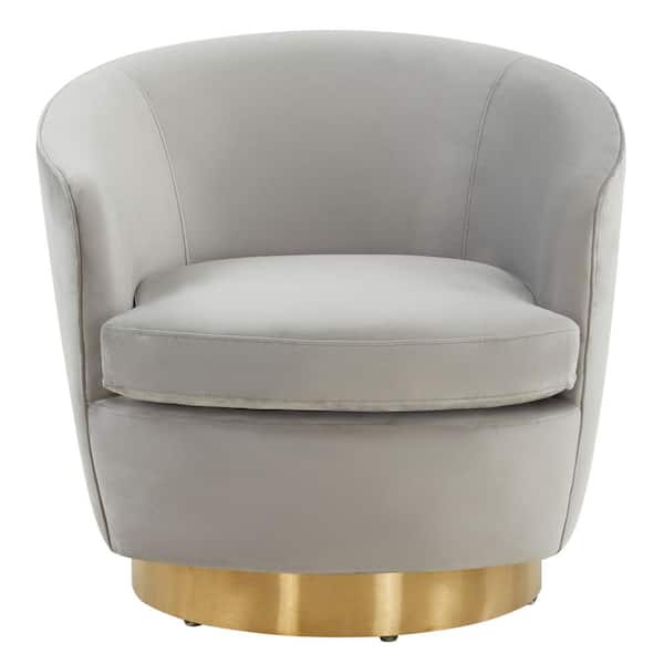 Annalee Light Grey/Gold Accent Chair