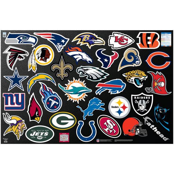 Fathead 52 in. H x 79 in. W NFL Logo Collection Wall Mural
