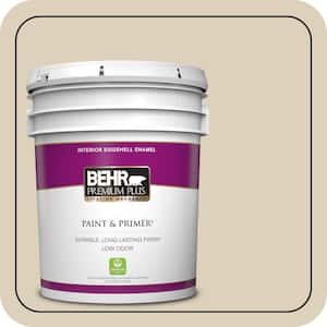 5 gal. #BWC-26 Stucco Tan Eggshell Enamel Low Odor Interior Paint & Primer