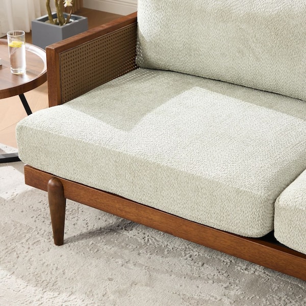 Harper & Bright Designs 72 in. Wide Square Arm Boucle Fabric