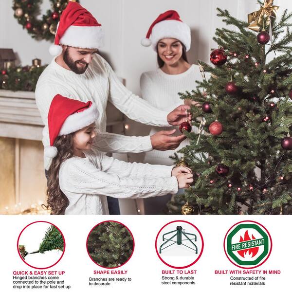 7½' Pre-Lit Natural Fir Artificial Christmas Tree with 700 UL-Listed Clear Lights