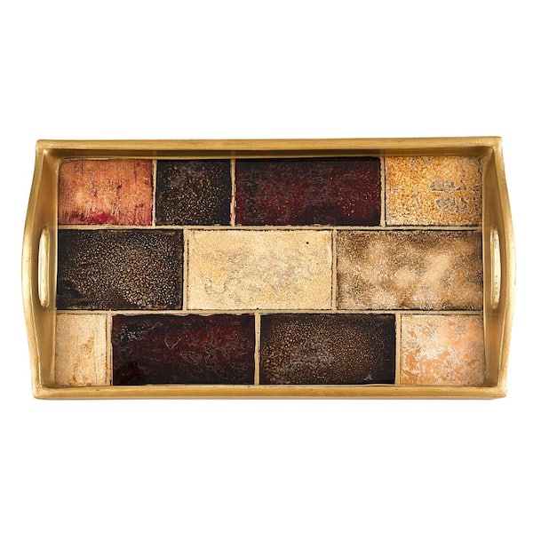 Unbranded 18 in. x 12 in. Magnolia Red Rectangle Tray