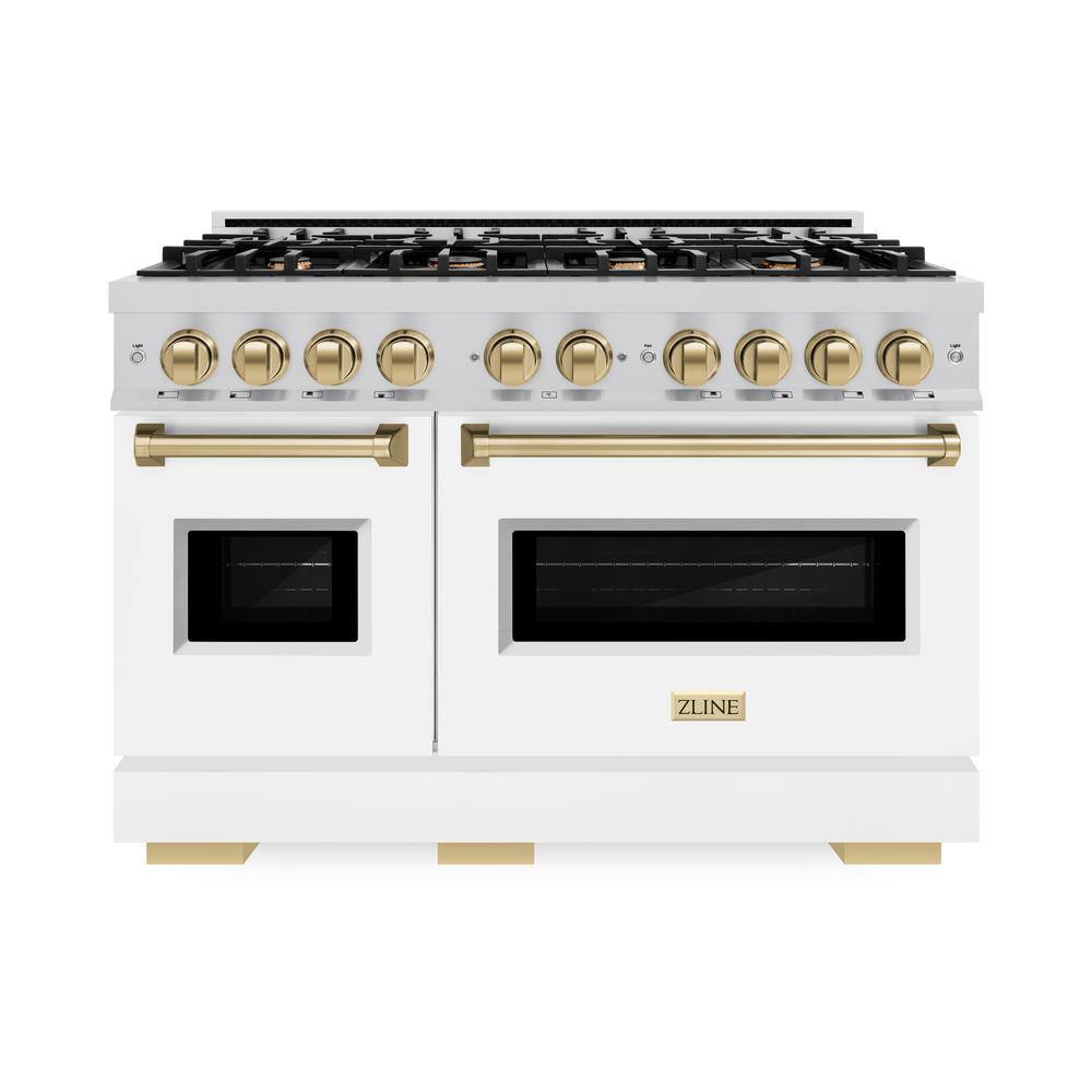 Classic 48 in. 8-Burner Gas Range with Double Oven in Stainless Steel, Matte White, and Champagne Bronze price history on PriceWatchPro