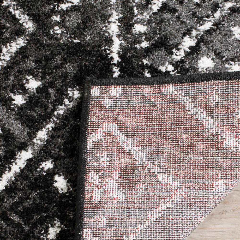 Adirondack Black and Silver 8' Square Area Rug