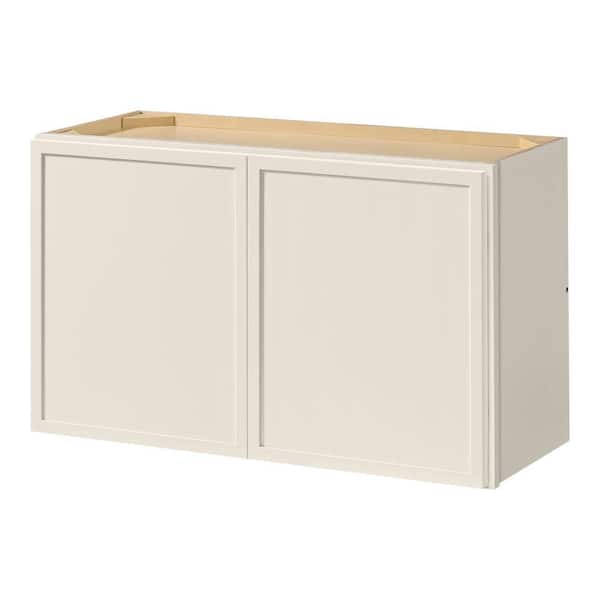 Leyton 30 in. W x 12 in. D x 18 in. H Ready to Assemble Plywood Slim Shaker Wall Bridge Kitchen Cabinet in Antique White