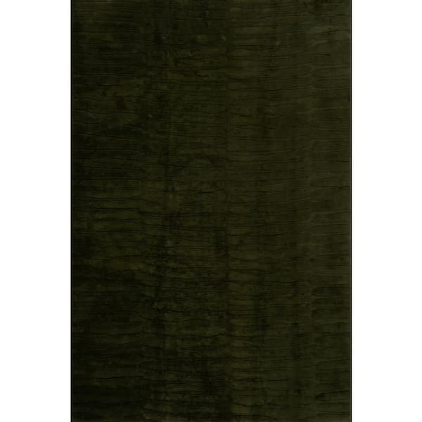 Nivella Solid Cloud Washable Area Green 6 ft. x 9 ft. Indoor Area Rug