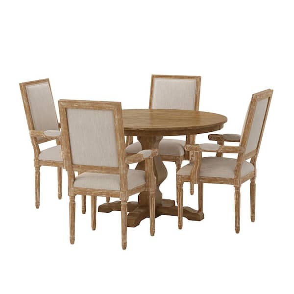 Noble House Bryan 5-Piece natural and Beige Dining Set