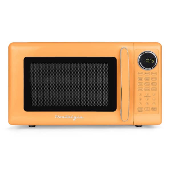 Retro 0.7 cu. ft. Electric 1000-Watts Microwave Oven in Orange