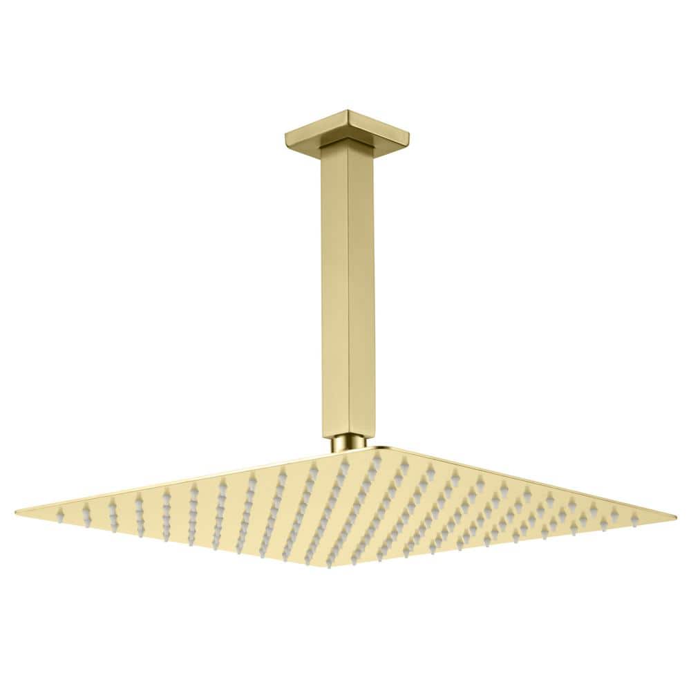 1-Spray Patterns with 2.5 GPM 10 in. Ceiling Mount Rain Fixed Shower Head in Brushed Gold price history on PriceWatchPro