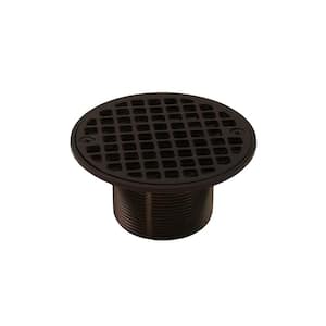 2 in. Brass Spud with 4-1/4 in. Dia Round Strainer in Oil Rubbed Bronze for Shower/Floor Drains