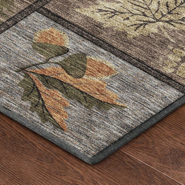 Mayfield Premium Machine Washable Abstract AMF2448 Black 10 ft. x 14 ft. Area Rug