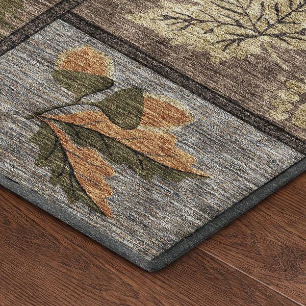 Mayfield Premium Machine Washable Abstract AMF2448 Black 2 ft. x 3 ft. Accent Rug