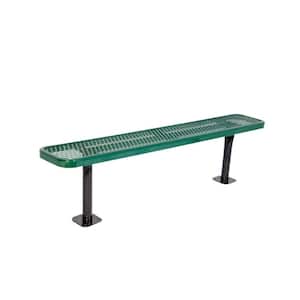 6 in. Diamond Green Commercial Park Bench without Back Surface Mount