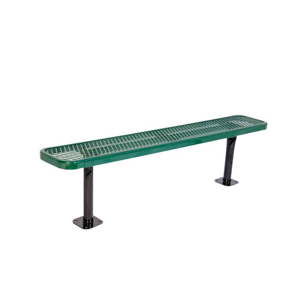 6 in. Diamond Green Commercial Park Bench without Back Surface Mount price history on PriceWatchPro
