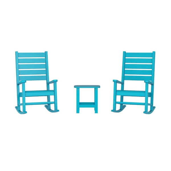 Carnegy Avenue Blue 3-Piece Plastic Patio Conversation Set
