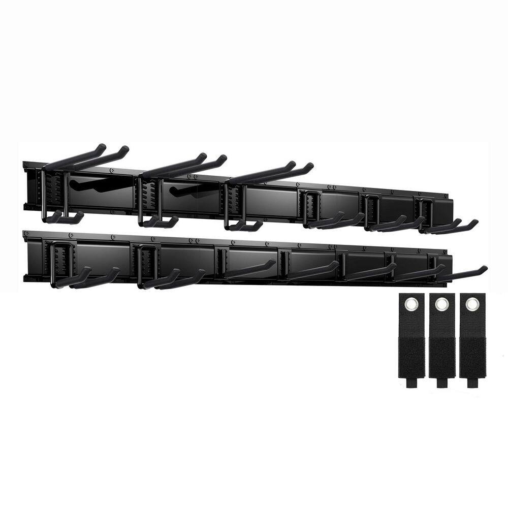 99 in. Black Metal Adjustable Heavy Duty Wall Rack with Anti-Rust Finish and Multi-Function Hooks for Garage Storage price history on PriceWatchPro