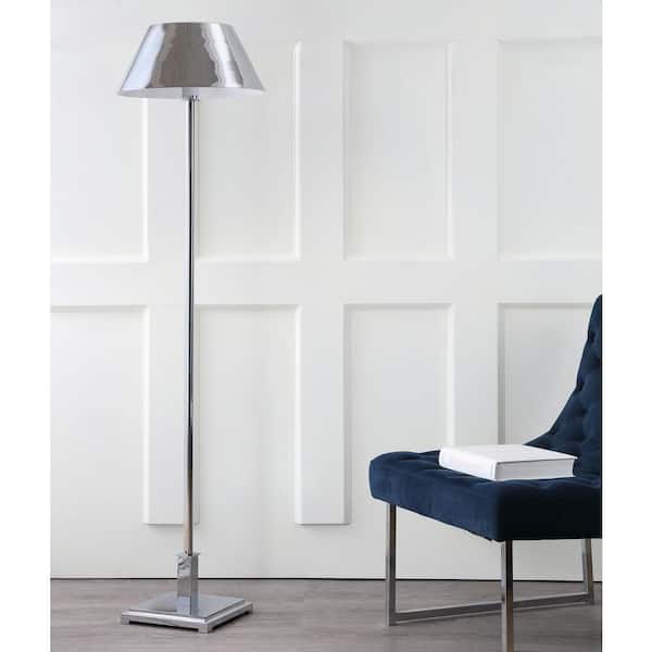 JONATHAN Y Roxy 60 in. Chrome Metal Floor Lamp JYL6005A - The Home