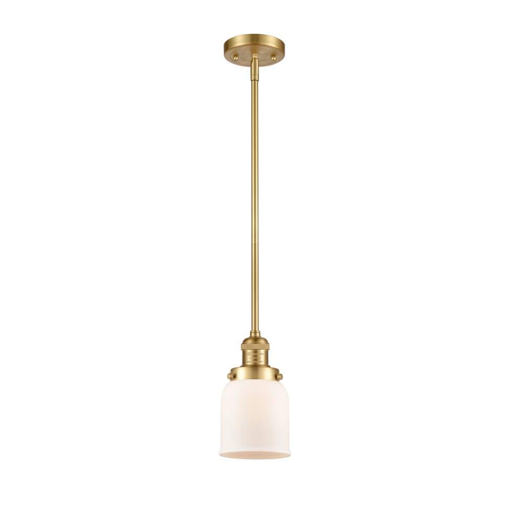 Satin Gold Mini Pendant with Matte White Glass Shade