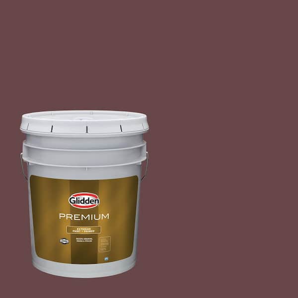 Glidden Premium 5 gal. PPG1054-7 Chocolate Eclair Flat Exterior Latex Paint