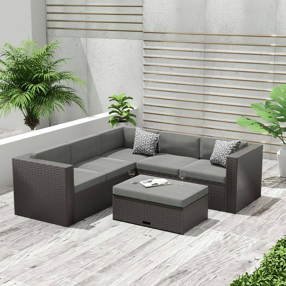 outdoor chair with storage ottoman