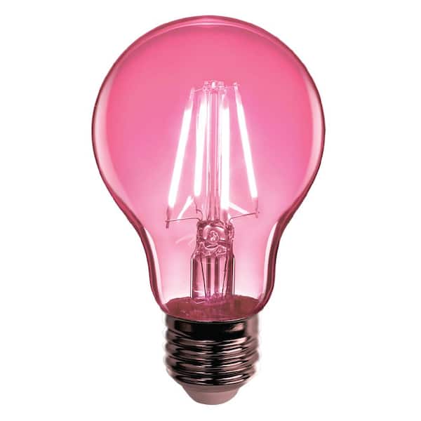 Feit Electric 25W Equivalent Pink-Colored A19 Dimmable Filament Susan G Komen LED Clear Glass Light Bulb