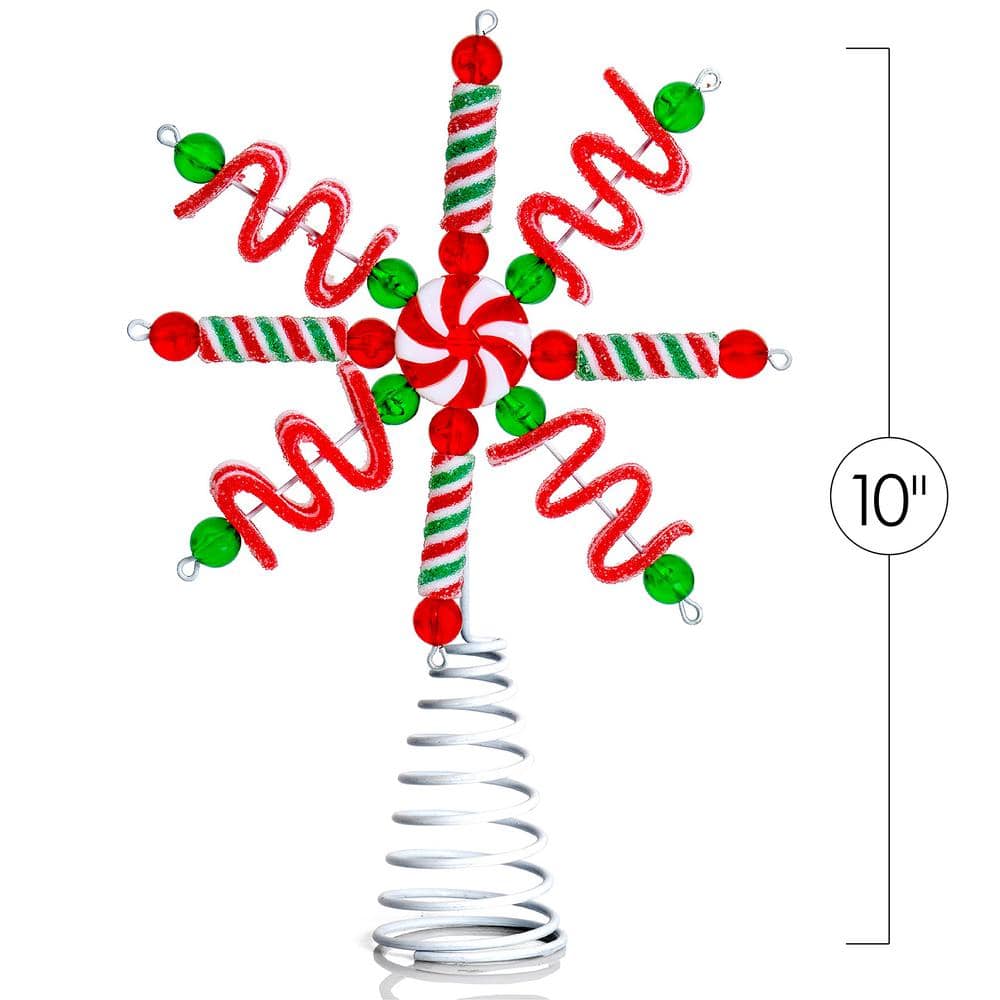 Candyland Peppermint Metal Christmas Tree Topper