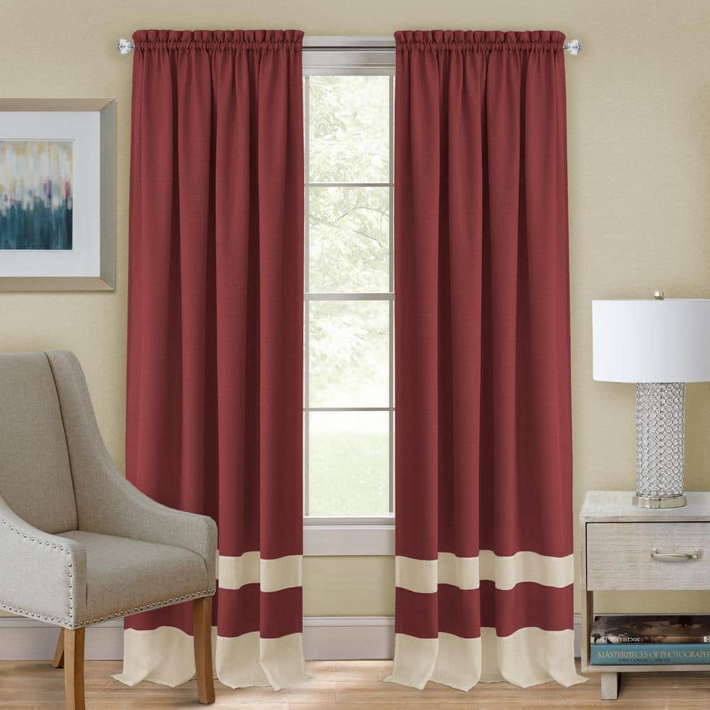 Darcy 52 in. W x 84 in. L Polyester Light Filtering Window Panel in Marsala/Tan price history on PriceWatchPro