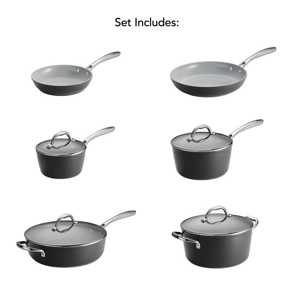 Tramontina 10-Piece Black Ceramic Non-Stick Cookware Set