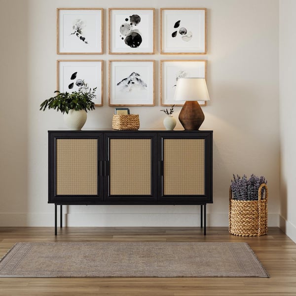 Black Wood 47 in. Sideboard Buffet