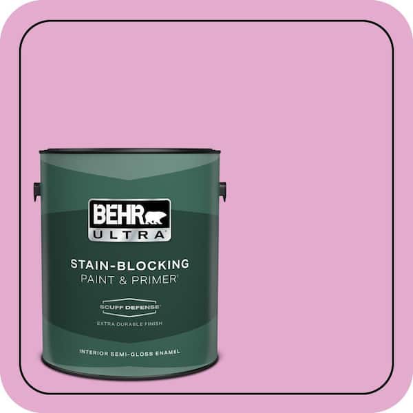 BEHR ULTRA 1 gal. #680A-3 Pink Bliss Extra Durable Semi-Gloss Enamel Interior Paint & Primer