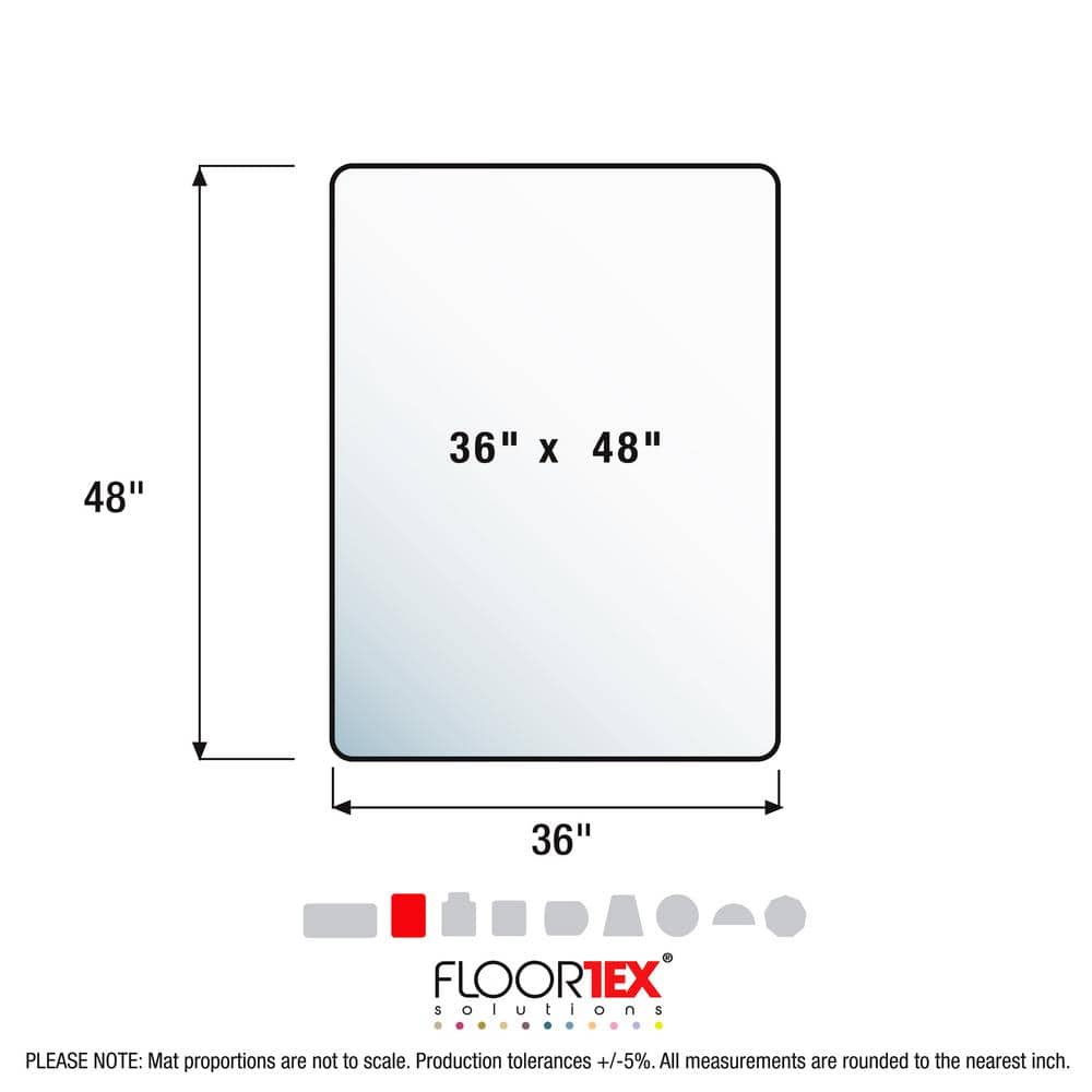 Clear Enhanced Polymer Rectangular Chair Mat for Hard Floors