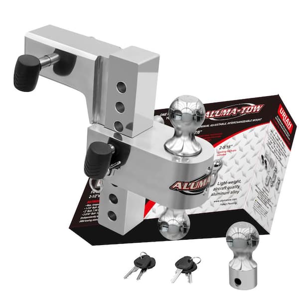 Adjustable Trailer Hitch for 2-1/2 in. Receiver 8 in. Drop 12000 lb. GTW, 1-7/8 in., 2 in. and 2-5/16 in. Hitch Balls
