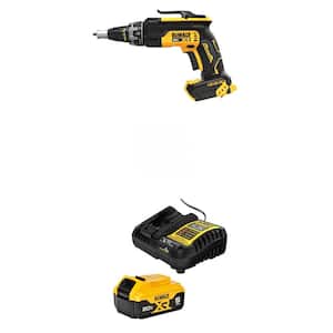 20V MAX XR Lithium-Ion Cordless Brushless Screw Gun with 20V MAX XR 5.0 Ah Battery Pack and Charger