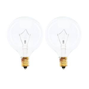 25-Watt G16.5 E12 Incandescent Light Bulb, Soft White 2700K (2-Pack)