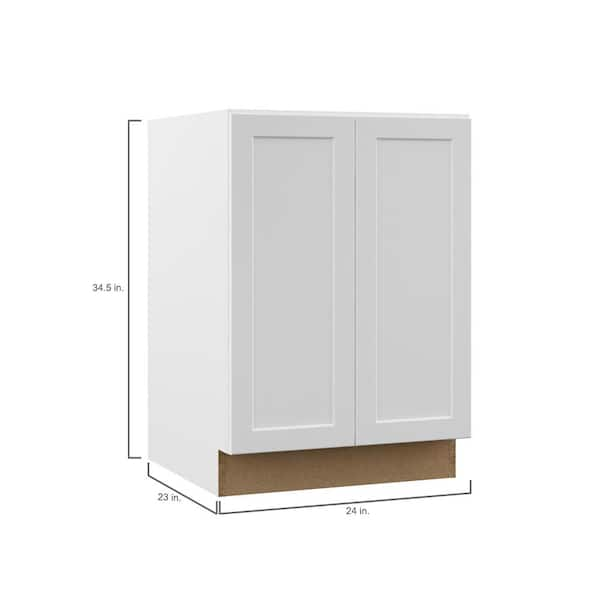 Hampton Bay Designer Series Melvern Assembled 36x34.5x23.75 in. Full Height  Door Base Kitchen Cabinet in White BF36-MLWH - The Home Depot