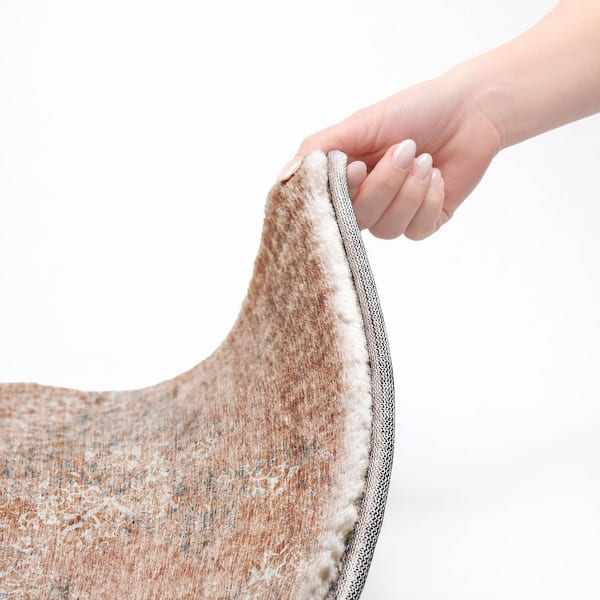 Dream Shag Premium Machine Washable Abstract ADS769 Salmon 8 ft. x 10 ft. Area Rug