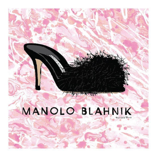 VENICE BEACH Collections Glam Black Classy Fuzzy Pump Heel by Fairchild Paris 1-Piece Unframed Abstract Poster Art Print 30 in. x 30 in.